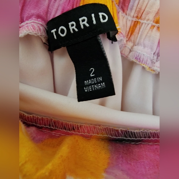 Torrid Multi Watercolor Tie-Dye Off Shoulder Skirt Set - Picture 3 of 4